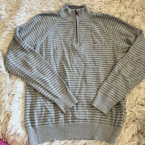 Vineyard Vines Hamilton Quarter Zip Sweater Mens Sz S Gray Cotton Knit Preppy